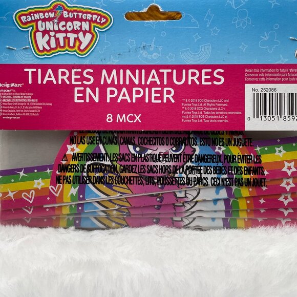 Birthday Party Rainbow Butterfly Unicorn Kitty Mini Tiaras SEALED SKU: 267MI) - Picture 4 of 4